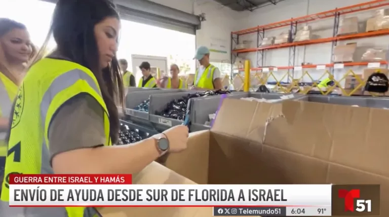 El sur de Florida recoge ayuda para enviar a la zona del conflicto en Israel